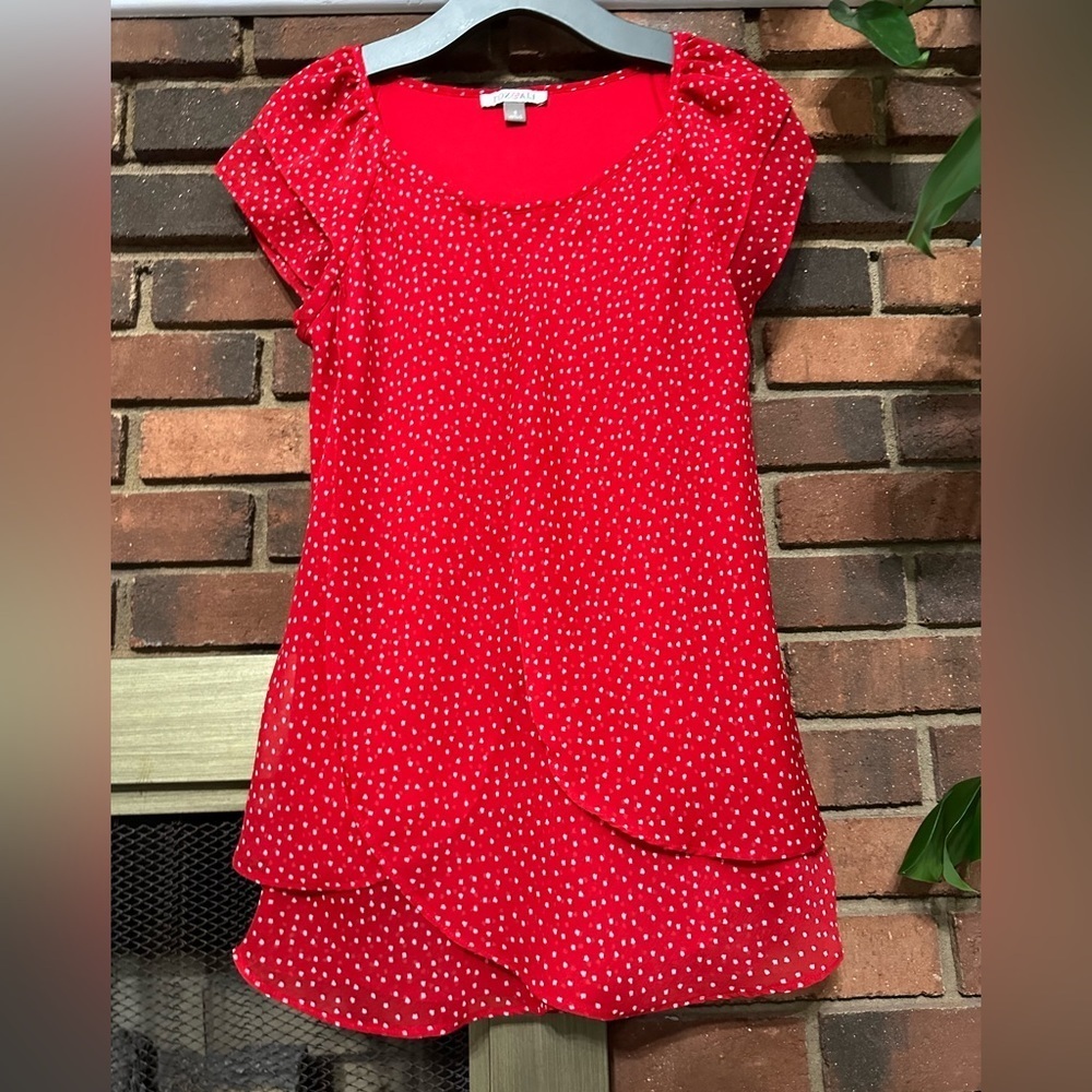 🛍️ fox & Ali cute red with black polkadots mini dress. Excellent condition.
